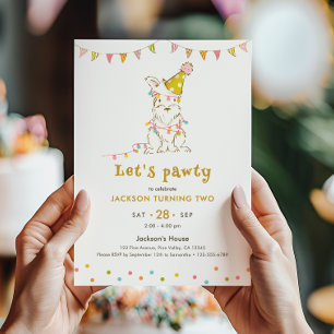 Invitation Fête d'anniversaire sur le thème du chien pour les