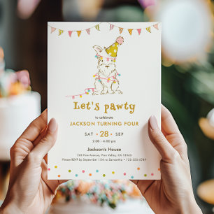 Invitation Fête d'anniversaire sur le thème du chien pour les