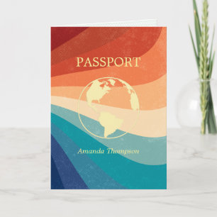 Invitation Fête d'anniversaire sur le thème du passeport rétr