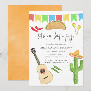 Invitation Fête d'anniversaire sur le thème du taco Fiesta me