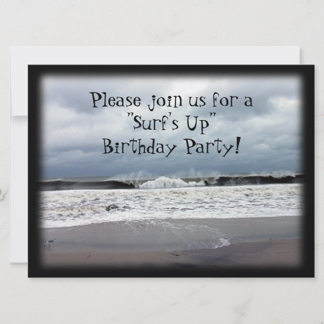 Invitation Fête d'anniversaire "Surf  Up" (Devant)