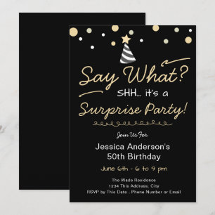 Invitation Fête d'anniversaire surprise à tout âge Minimal Co