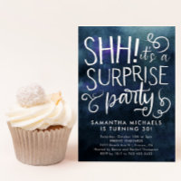 Fête d'anniversaire surprise Bleu marine aquarelle