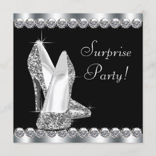 Invitation Fête d'anniversaire surprise élégante pour femme e