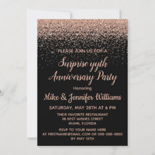 Invitation Fête d'anniversaire surprise personnalisée Rose no