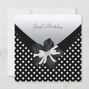 Invitation Fête d'anniversaire Tache Noir Blanc