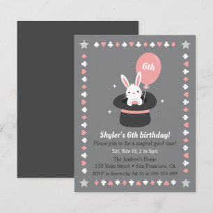 Invitation Fête d'anniversaire thématique magique pour enfant