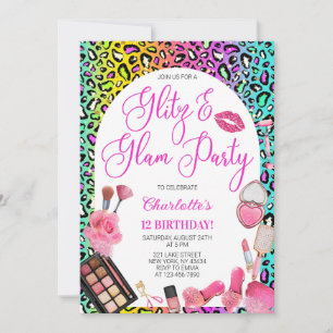 Invitation Fête d'anniversaire Thème Paillettes et Glamour