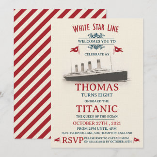 Invitation Fête d'anniversaire Titanic