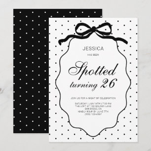 Invitation Fête d'anniversaire tournante à pois