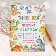 Fête d'anniversaire Troisième Dinosaure Rex 3 ans
