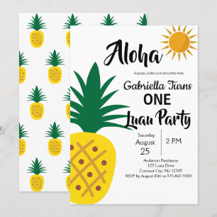 Invitation Fête d'Anniversaire Tropical Luau