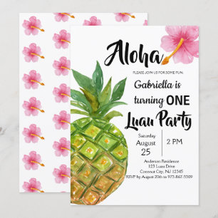Invitation Fête d'Anniversaire Tropical Luau