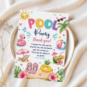 Invitation Fête d'anniversaire Tropical Splish Splash Piscine