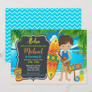 Invitation Fête d'anniversaire tropicale Luau Hawaïen Aloha