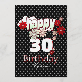 Invitation Fête d'anniversaire vibrante avec âge et nom perso