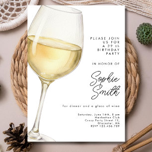 Invitation Fête d'anniversaire vin blanc vieilli à la perfect