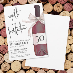 Invitation Fête d'anniversaire vin vieilli à la perfection