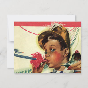 Invitation Fête d'anniversaire vintage, Fille avec faiseur de