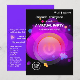 Invitation Fête d'anniversaire virtuelle