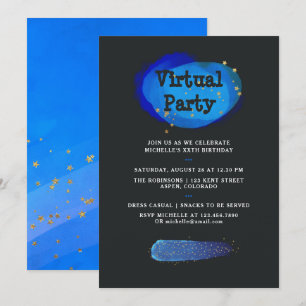 Invitation Fête d'anniversaire virtuelle de fantasy spatiale