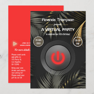Invitation Fête d'anniversaire virtuelle d'été tropical