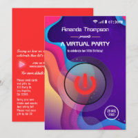 Fête d'anniversaire virtuelle géométrique futurist