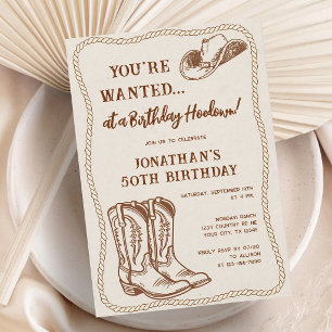 Invitation Fête d'anniversaire Western Cowboy Boots