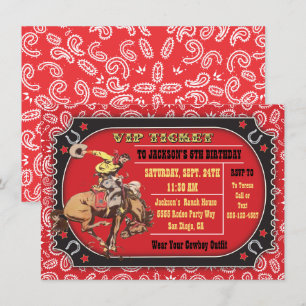 Invitation Fête d'anniversaire western de rodéo de cowboy