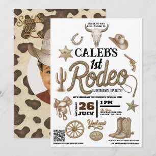 Invitation Fête d'anniversaire western Vintage Wild West 1er 