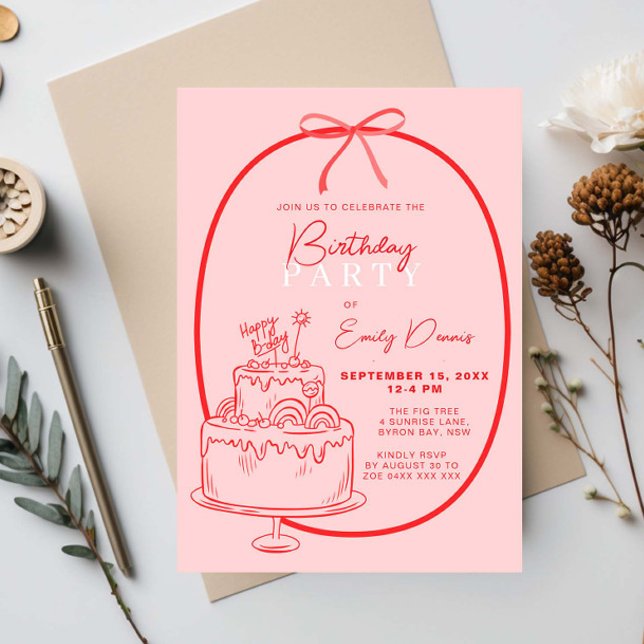 Invitation Fête d'anniversaire Whimsical Retro (Créateur téléchargé)