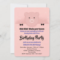 Fête d'anniversaire Whimssical Pink Pig