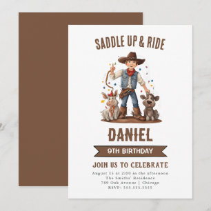 Invitation Fête d'anniversaire Wild West Cowboy