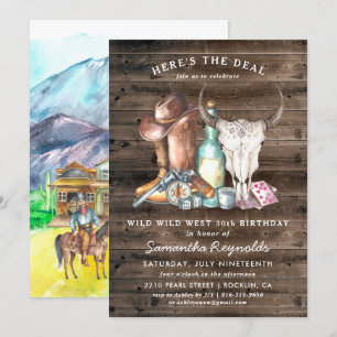 Invitation Fête d'anniversaire Wild West Cowboy
