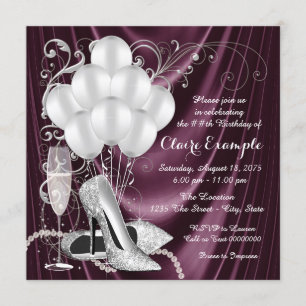 Invitation Fête d'anniversaire Womans Plum Purple Luxe