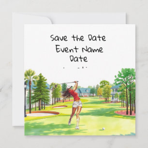 Invitation Fête d'annonce de golf pour femme golfeuse