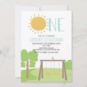Invitation Fête dans le parc de jeux 1er anniversaire