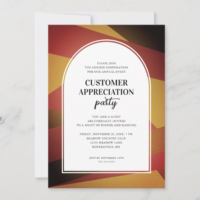 Invitation Fête d'appréciation client Arch moderne (Devant)