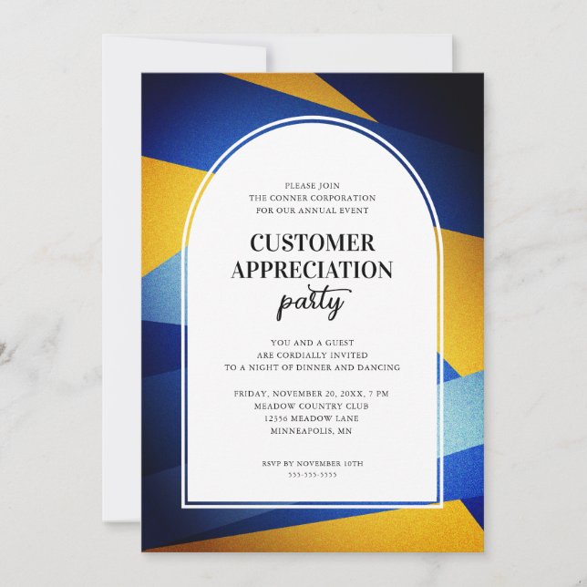 Invitation Fête d'appréciation client Arch moderne (Devant)