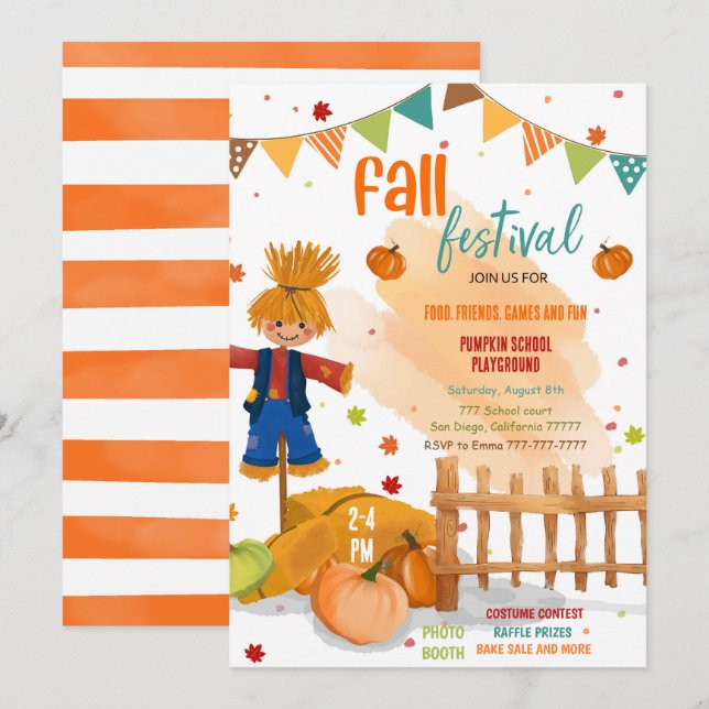 Invitation Fête d'automne (Devant / Derrière)