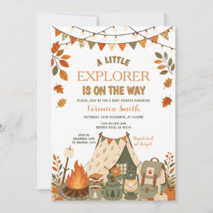 Invitation Fête d'automne de camping Petit Explorateur Bébé