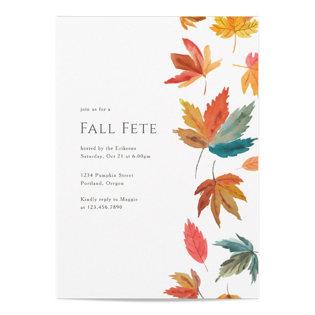 Invitation Fête d'automne des feuilles qui tombent (Créateur téléchargé)