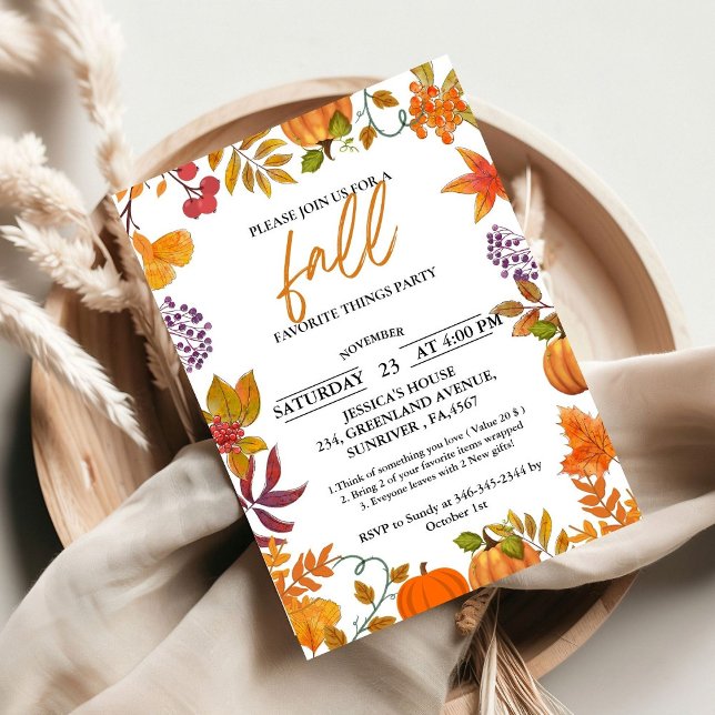 Invitation Fête d'automne fête de feu de quartier (Créateur téléchargé)