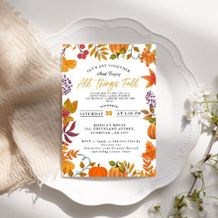 Invitation Fête d'automne fête de feu de quartier