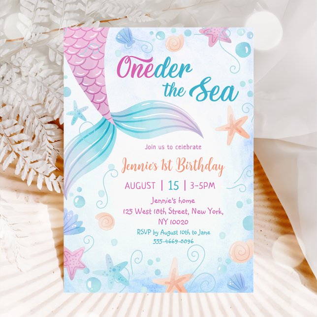 Invitation Fête de 1er Anniversaire de la Mer (Créateur téléchargé)