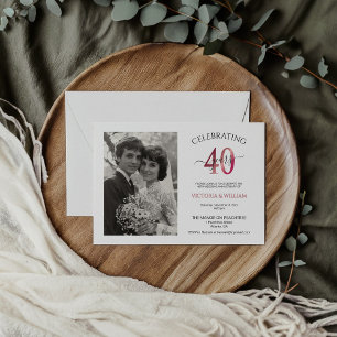 Invitation Fête de 40 ans fête de l'anniversaire de la photo