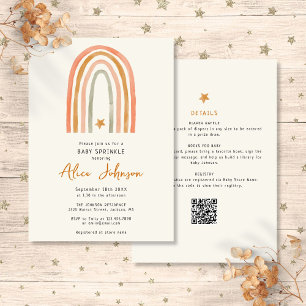 Invitation Fête de Baby Shower Arc-en-Ciel et Étoile Tout Com