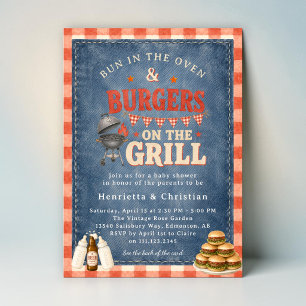 Invitation Fête de Baby Shower "Bun in the Oven" BBQ dans le