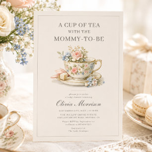 Invitation Fête de Baby Shower dans le style vintage autour d