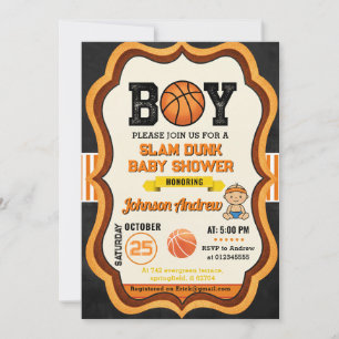 Invitation Fête de Baby Shower de Basketball All Star Personn